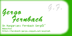 gergo fernbach business card